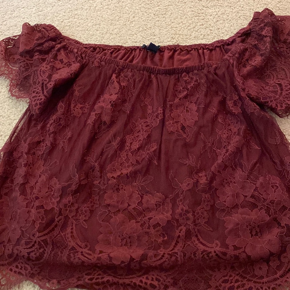 Off the shoulder lace blouse